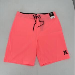 NWT Hurley One And Only 20" Board Shorts Crossdye Neon Pink Men's Size 30